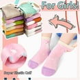 thumbnail image 5 of ELUTONG Toddler Socks with Grips Girls Non Slip Anti Skid Crew Socks 12 Pairs Baby Kids Children Cartoon Pattern, 5 of 7