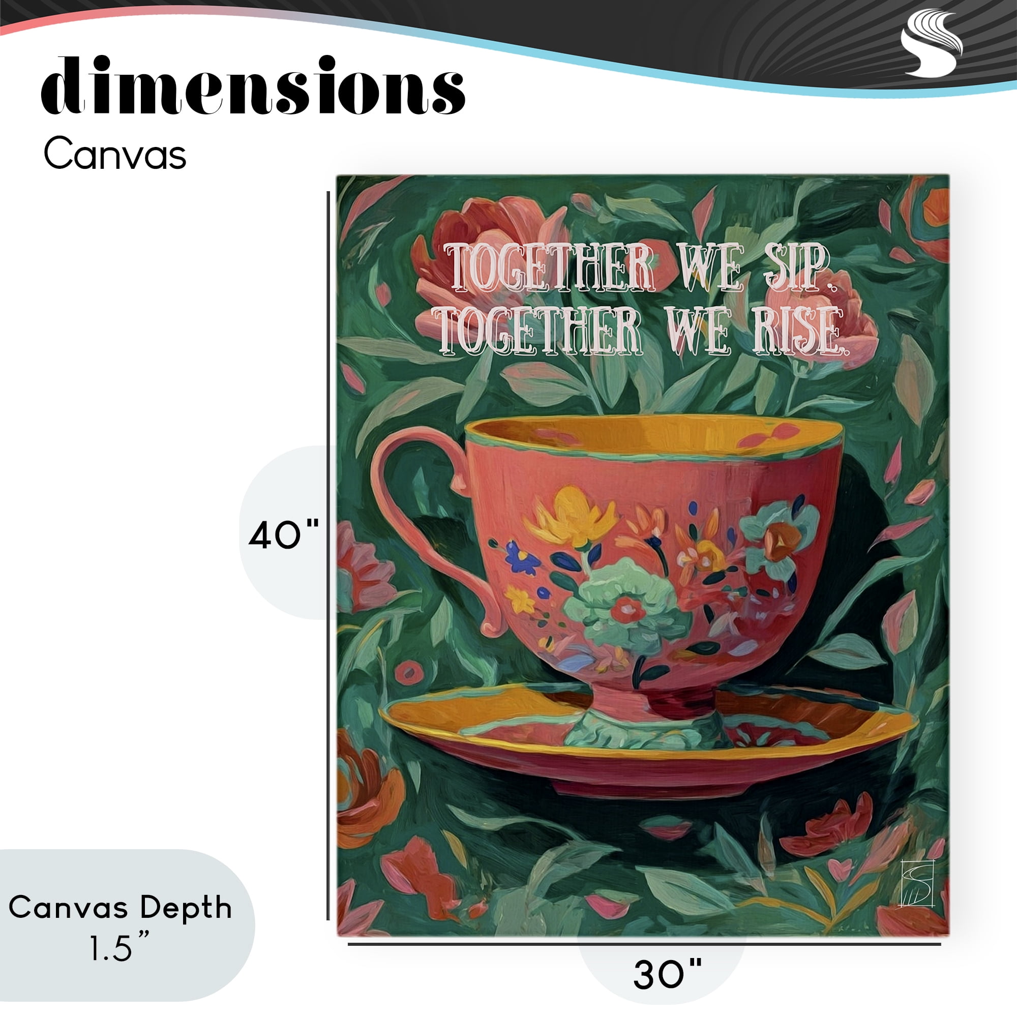 Stupell Industries Together We Sip & Rise Canvas Wall Art, design by Sara Culpepper