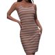thumbnail image 2 of VISgogo Vestido Sin Mangas para Mujer, Patrón de Rayas Sin Espalda Cruzada en la Espalda Vestido Ajustado, Ropa Casual Simple de una Pieza VISgogo moda, 2 of 9