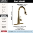 thumbnail image 3 of Delta Faucet Essa Pull Down Kitchen Faucet Gold with Pull Down Sprayer, Kitchen Sink Faucet for Kitchen Sink with Magnetic Docking Spray Head, Champagne Bronze, 3 of 8