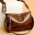thumbnail image 2 of Bolso bandolera de piel de vaca con cera de aceite de marca para mujer, bolso bandolera de piel de vaca de colores sólidos, bolso de mano de moda para mujer, bolso de mano de alta calidad, 2 of 5