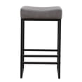 thumbnail image 4 of PU Leather Counter Height Stools Set of 2, 24in Backless Bar Stools with Metal Footrest, Modern Armless Bar Chair for Kitchen Island, Home Bar, Gray, 4 of 7