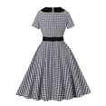 thumbnail image 6 of Sentmoon Dress Women V Neck Plaid Print Womens Vacation Dresses Short Sleeve Regular Fit Work Vacation Essentials for Women Summer Dress for Summer and Hot Weather XXL, 6 of 9