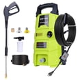 thumbnail image 1 of Hidrolavadora eléctrica RunInMist, 1800 PSI, 1.6 GPM, portátil, con manguera de 20 pies y cable de alimentación de 35 pies, dos boquillas y botella de jabón de 0.4 L para entradas de autos, patios y j, 1 of 5