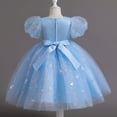 thumbnail image 4 of NAISIBABY Girls Princess Dress(4-13T), Embroidered Sequin Tutu Formal Puff Sleeve Wedding Party Pageant Floral Dress Blue 10T, 4 of 6