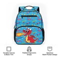 thumbnail image 6 of Jeiento Dragon Toddler Backpack for 2-5 Year Old Boys, 13.5 Inch Preschool Bag, Lightweight Kids Bookbag with 2 Front Pockets & 2 Mesh Side Pockets, Blue, 6 of 7