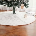 thumbnail image 2 of Christmas Tree Skirt -36 Inches White Christmas Tree Skirt, Holiday Party Decoration Snowy White Plush Velvet - Holiday Party Decoration, 2 of 8