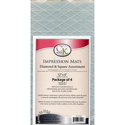 Diamond and Squares Impression Mat - Great for fondant, gumpaste, and buttercream - National Cake