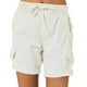 thumbnail image 1 of Minnieouse Pantalones cargo Pantalones cortos de bolsillo Cintura suelta Pantalones de verano Cómodos Casuales De moda Transpirables para Prendas para la parte inferior del cuerpo Blanco S, 1 of 6