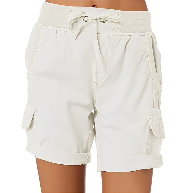 Sonducket Pantalones Cargo para mujer, pantalones cortos con bolsillos, cintura holgada, pantalones de verano, cómodos, elásticos, a la moda, Type3 NO3