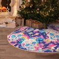 thumbnail image 6 of Daiia Skull rainbow color space Drawing Merry Christmas Tree Skirt , Xmas Large Lace-up Tree Skirt, Santa Snowflakes Rustic Home Decorations New Year Party Farmhouse Decor-36", 6 of 7