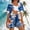 #08Navy, variant on Womens 2 Piece Hawaiian Beach Outfits Short Sleeve Cardigan Blouses Tops and Drawstring Shorts Set Summer Beach Vacation Beachwear