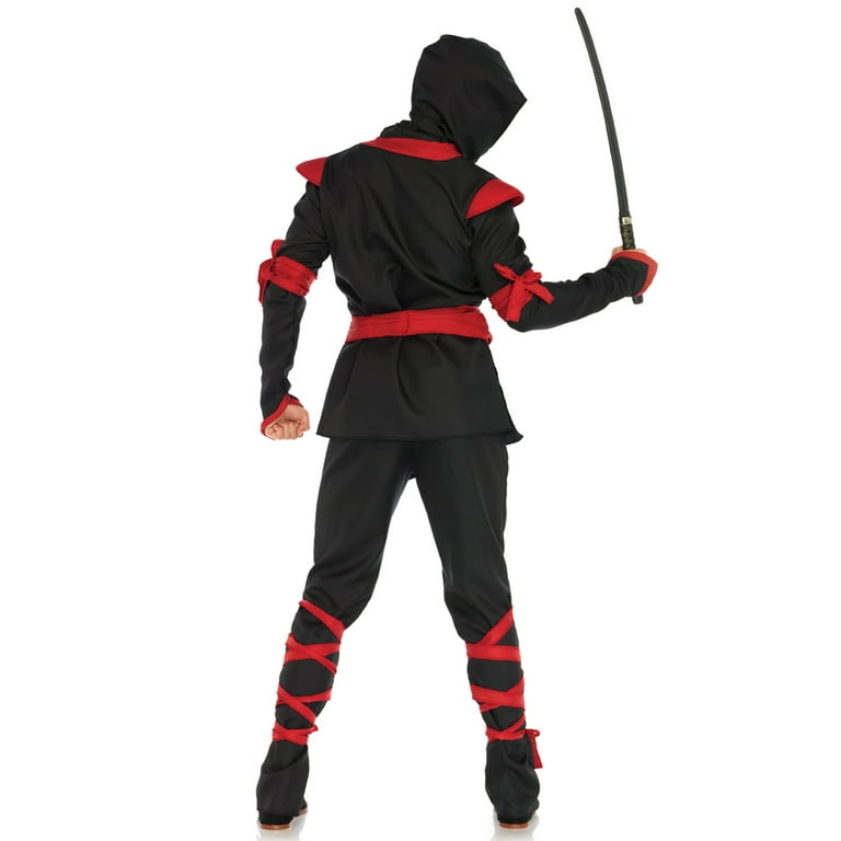 Men Ninja Warrior Master Costume Black Outfit Halloween