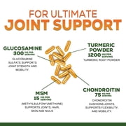Turmeric Curcumin Supplement - 95% Curcuminoids with Glucosamine, Ginger & MSM, BioPerine Black Pepper Extract for Best Absorption, Natural Vegan Joint Support, Non-GMO, Bottled in USA - 60 Capsules