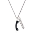 thumbnail image 1 of Delight Jewelry Silvertone Black Telephone Silvertone Live the Life You Have Imagined Bar Charm Necklace, 23", 1 of 4
