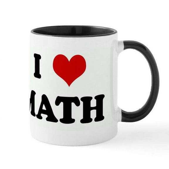 CafePress - I Love MATH Mug - 11 oz Ceramic Mug - Novelty Coffee Tea Cup