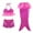 Hot Pink, variant on Girls Long Sleeve Swimsuit Kids Toddler Girl's Whimsical Swim Bundle Fashion Solid Bikini and Sparkly Tail-Like Wrap Toddler Swimsuit Purple 3 Years-4 Years