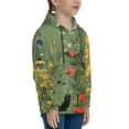 thumbnail image 3 of Balery Botanical Garden With Cats Pattern Boys Hoodie, Youth Pullover Hooded Sweatshirt, Kangaroo Pocket Hoodie for Kids Girls -, 3 of 6