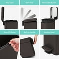 thumbnail image 4 of Qualiazero Trash Can, 1.3 Gallon Slim Step On Bathroom Trash Can, Black Stainless Steel, 4 of 10