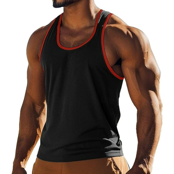 Chiccall Men's Summer Tops Training Athletic Sleeveless Tank Tops Lightweight Wicking Outdoor Running Shirts Casual Beach Vacation Tees Blouse