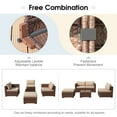 thumbnail image 3 of Modern Outdoor Patio Furniture Set，5-Piece Brown Wicker Sectional Sofa, with Beige Cushions and Coffee Table, Perfect for Gardens, Patios, and Backyards, 3 of 7
