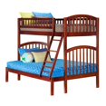 thumbnail image 1 of Leo & Lacey Twin Over Full Bunk Bed in Walnut, 1 of 4