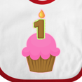 thumbnail image 4 of Inktastic Pink 1st Birthday Cupcake Girls Baby Bib, 4 of 4