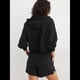 thumbnail image 4 of Sudadera Holgada Informal de Larga con Capucha para Mujer, Color Liso, Estilo Otoño Negro L, 4 of 8