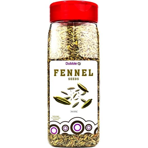Whole Fennel Seeds - 8 oz.  ⦾  Non GMO, Kosher, Halal, and Gluten Free  ⦾  Dubble O Brand