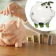 thumbnail image 5 of Alcancía con forma de caja de monedas, adorno transparente, decoración decorativa de animales, cerdo, dinero. Verde y 10cm, 5 of 8