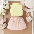thumbnail image 5 of GYRATEDREAM Toddler Baby Girl Skirt Outfit Sleeveless Ribbed Tank Vest Tennis Pleated Skirt with Belt Set Summer Clothes 6 Months-4 Years, 5 of 9