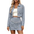thumbnail image 3 of Sentmoon 2 Piece Outfits for Women Set, Fringe Western Style Top with Pants, Cowgirl Casual Suit for Party S-2XL, 3 of 9