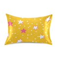 thumbnail image 7 of Yayeee Pillowcase Queen Size Set of 2 Satin Wrinkle Resistant Pillow Case, White Stars, 7 of 7