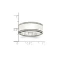 thumbnail image 2 of Gem & Harmony Mens Sterling Silver 8mm Edge Design Wedding Band Ring for Men, 2 of 4