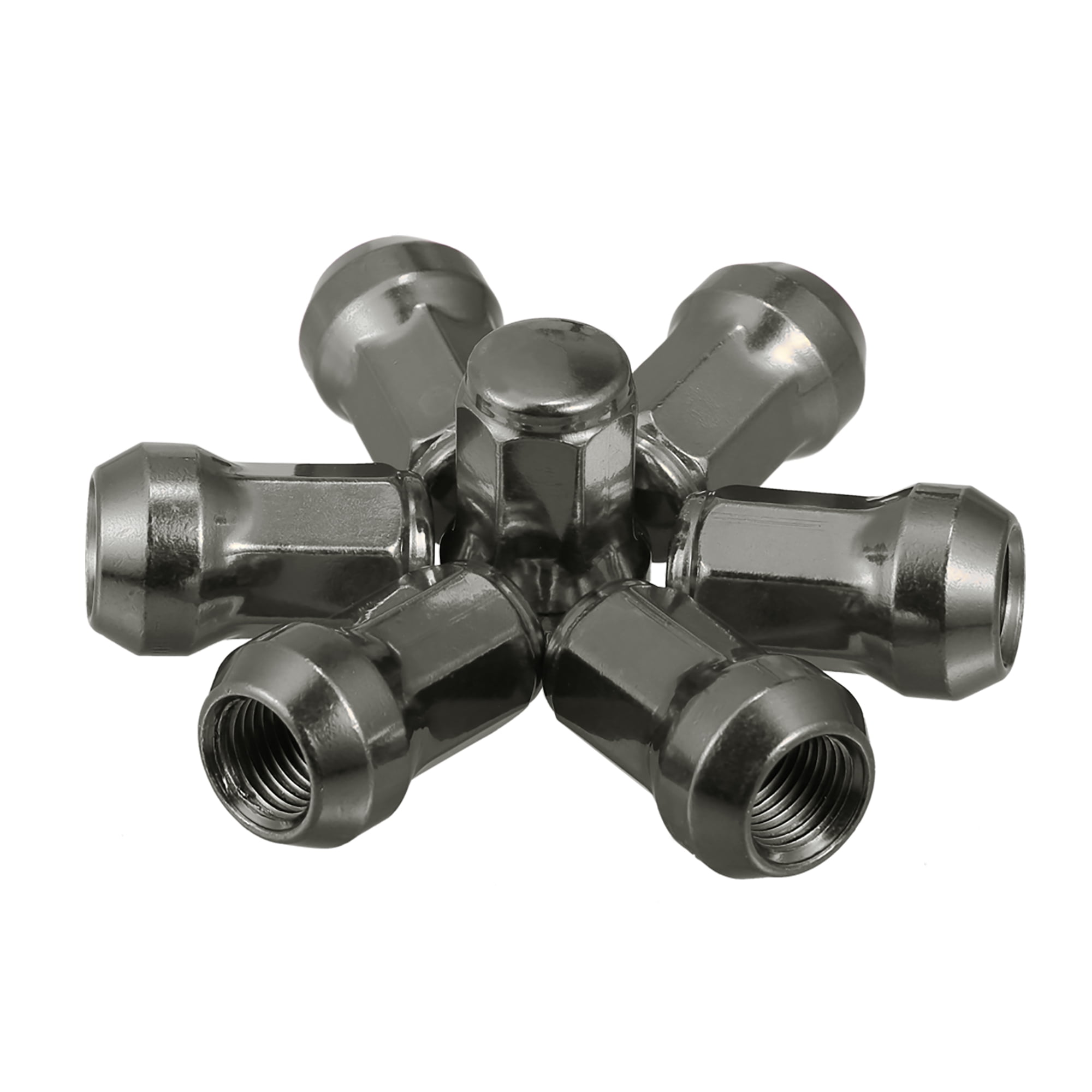 Unique Bargains M12 x 1.25 Car Lug Nuts Cone Seat Closed End Bulge Acorn Hex Wheel Nut w/ Socket Key Titanium Tone
