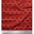 thumbnail image 1 of Soimoi Red Cotton Poplin Fabric Filigree Damask Print Fabric by the Yard 42 Inch Wide, 1 of 3