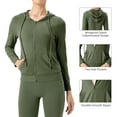 thumbnail image 4 of Xmarks Women Lightweight Full-Zip Hooded Workout Jacket with Pocket Solid Color Long Sleeve Yoga Track Hoodie Athletic Running Jackets S-XL, 4 of 8
