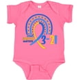 thumbnail image 3 of Inktastic 3-21 World Down Syndrome Day Blue and Yellow Rainbow Ribbon Boys or Girls Baby Bodysuit, 3 of 5