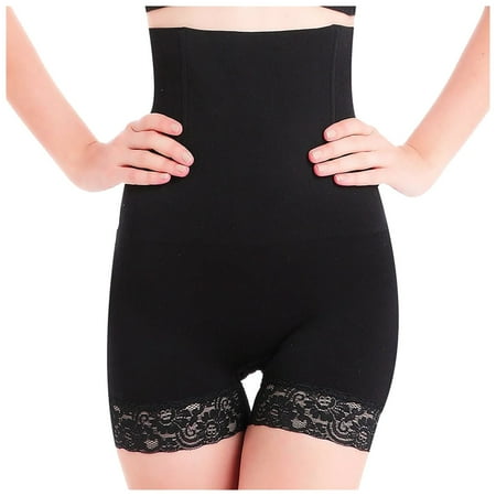 

HHei_K Women s High-waisted Abdomen Shaping Waist Elastic Close-fitting Lace Briefs