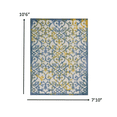 thumbnail image 2 of 8â€™ x 11â€™ Ivory and Blue Indoor Outdoor Area Rug, 2 of 6