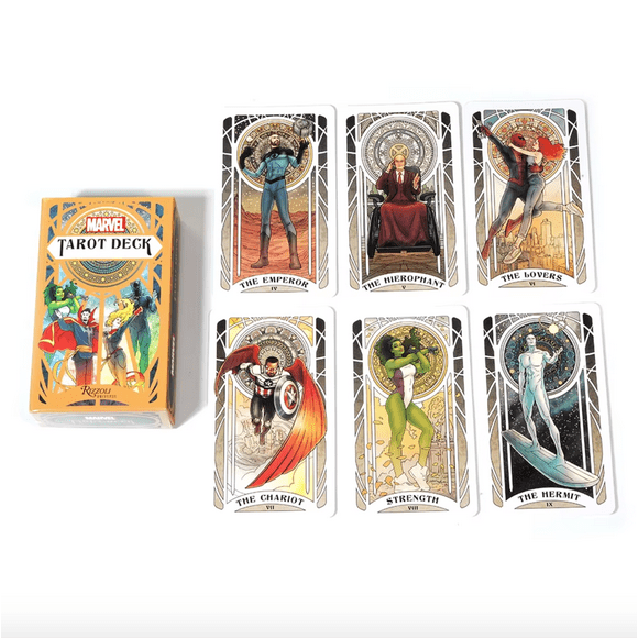 Tarot de Héroes - Baraja Marsella de 78 Cartas (10.5 x 6 cm) + Manual Digital Esotérico | Adivinación y Magia