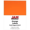 thumbnail image 1 of JAM Shipping Labels, Full Page Sticker Paper, 8 1/2 x 11 , Orange, 10 Full Sheets/Pack, 1 of 4