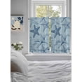 thumbnail image 3 of Navy Blue Starfish Bathroom Window Curtain, Coastal Ocean Summer Sea Nautical Light Filtering Coffee Kitchen Curtains, Bedroom Living Room Curtains 2 Panel 84"x54", 3 of 6