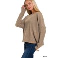 thumbnail image 2 of Zenana Women's Ribbed Knit Dolman Sleeve Light Loose Fit Pullover Sweater, 2 of 5