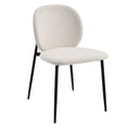 thumbnail image 2 of Set of 4 Boucle & Black Finish Side Chair, Mid-Century Modern Fabric Dining Chairs with Metal Frame (White), 2 of 7