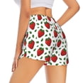 thumbnail image 3 of Goofa Strawberry Printed Women 2 in 1 Running Shorts,Quick Dry Athletic Workout Shorts,High Waisted Athletic Shorts with Liner Pockets-Small, 3 of 9