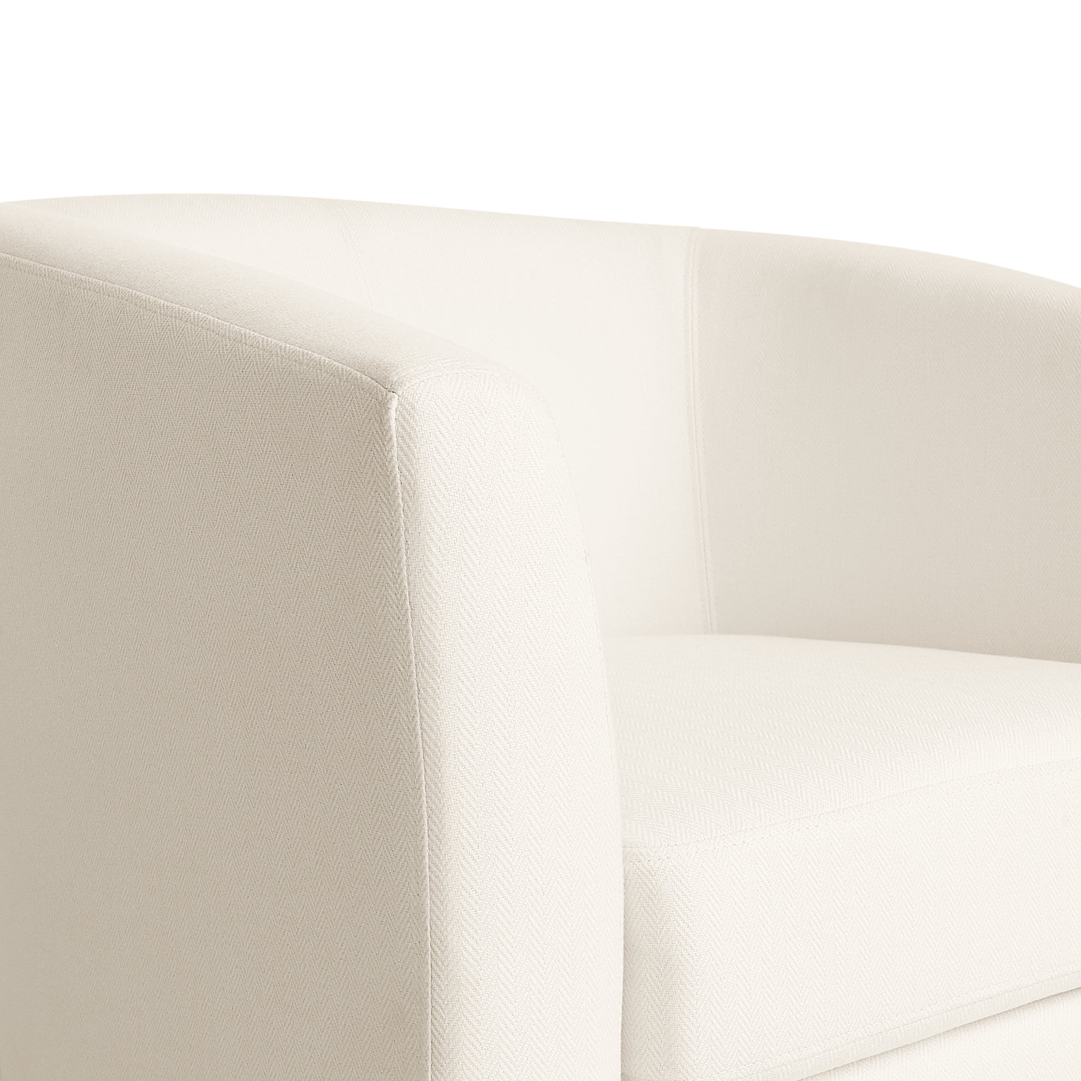 Contemporary Barrel Swivel Accent Chair, White