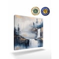 thumbnail image 2 of Abstract Scenery Art Canvas Wall Art, Mountain Waterfall Trees Watercolor Framed Wall Decor Modern Artwork Prints Painting for Living Room, Bedroom, Kitchen & Cafe Decor 24x24 Inch, 2 of 9
