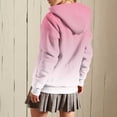thumbnail image 5 of Uaswgudfs Women's Ombre Zip-Up Hoodie, Long Sleeve Drawstring Casual Jacket with Pockets - Trendy Outerwear Pink 2XL, 5 of 7