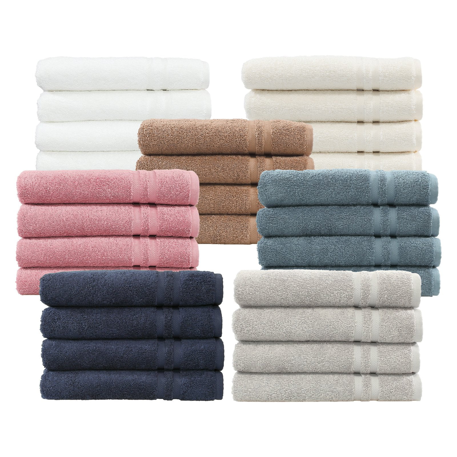 Denzi Turkish Cotton Hand Towels - Set of 4